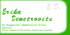 erika demetrovits business card